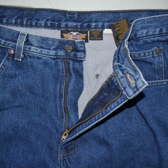 Harley Davidson Double Lined Jeans Mens Size 36x32 Biker Motorcylcle Denim EUC - Picture 8 of 13